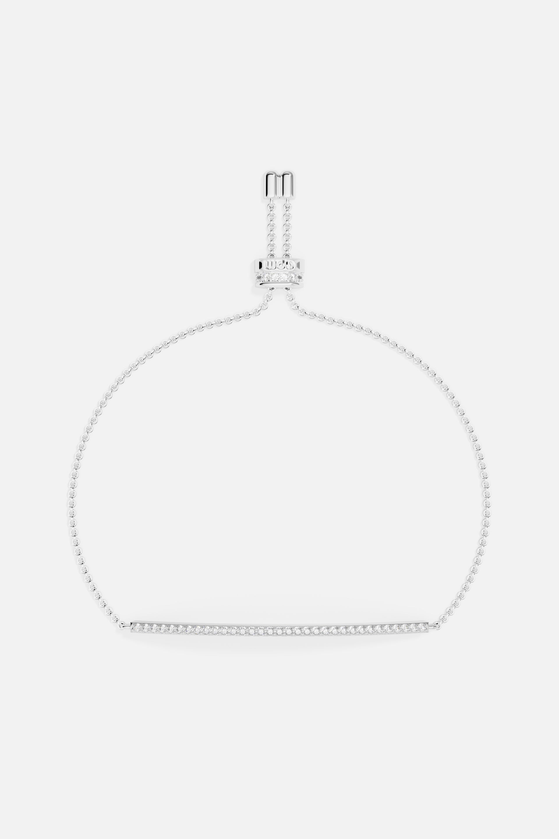 Adjustable Bracelet with Paved Line