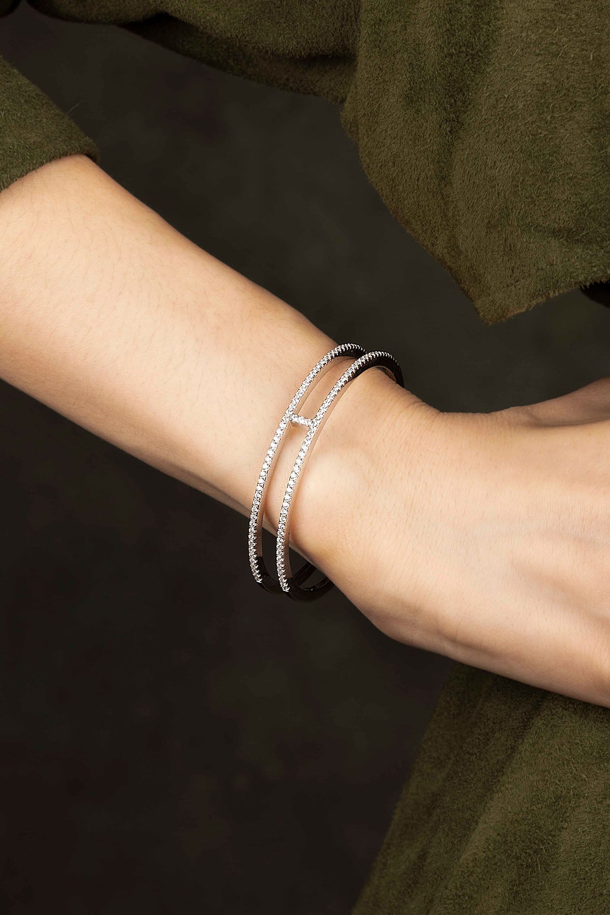 Double Line Pavé Cuff