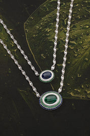 Bold Green and Blue Chain Necklace