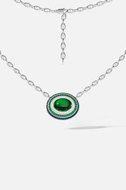 Bold Green and Blue Chain Necklace