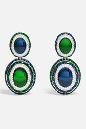 Bold Green and Blue Earrings