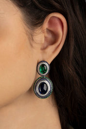 Bold Green and Blue Earrings