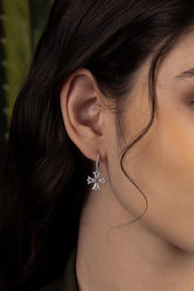 Cross Asymmetric Hoop Earrings