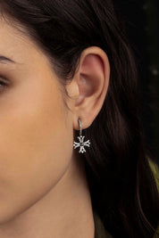 Cross Asymmetric Hoop Earrings