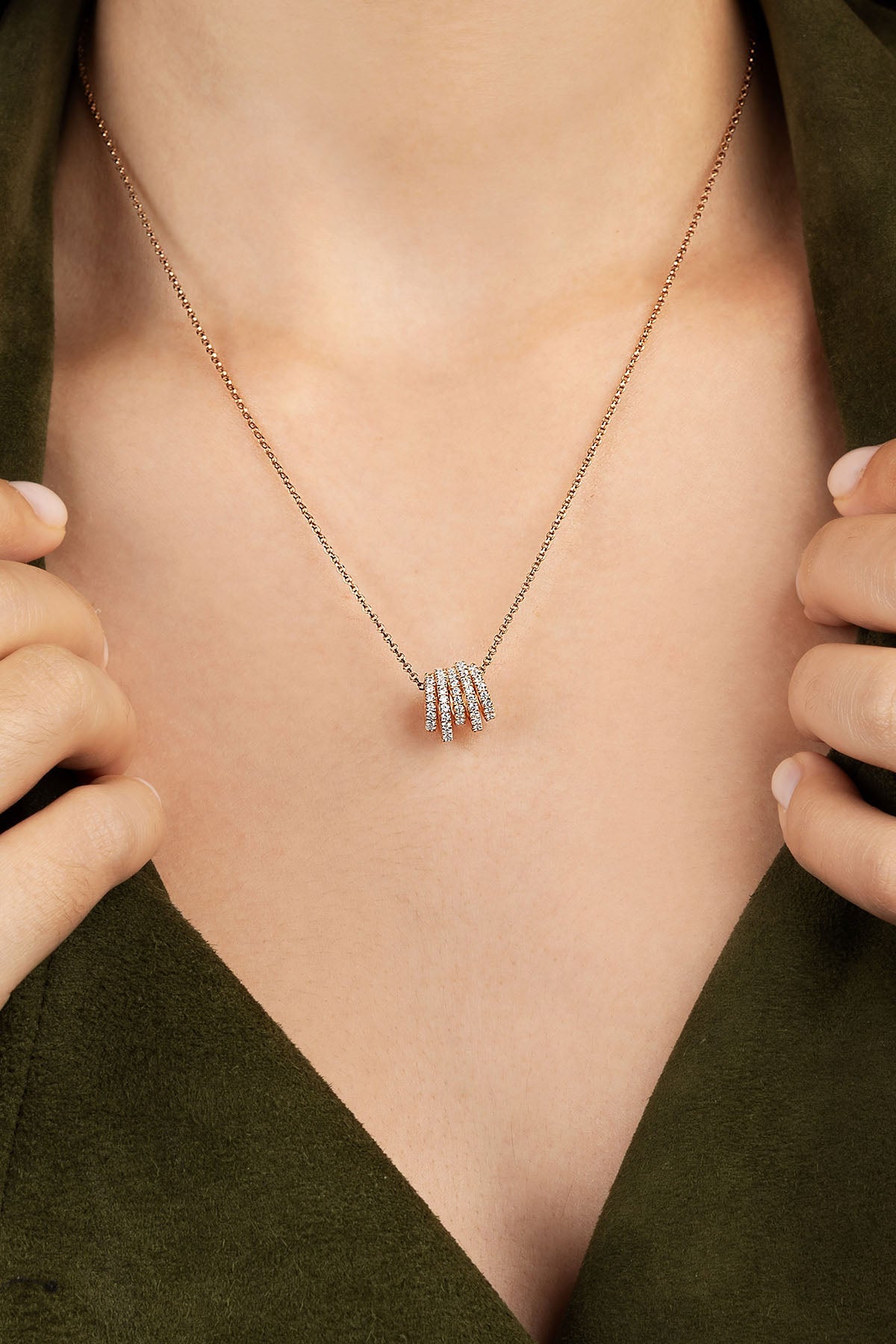 Hoop Rose Gold Adjustable Necklace