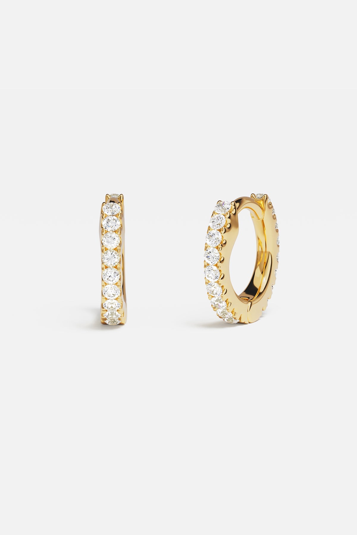 Pavé Gold Huggie Earrings